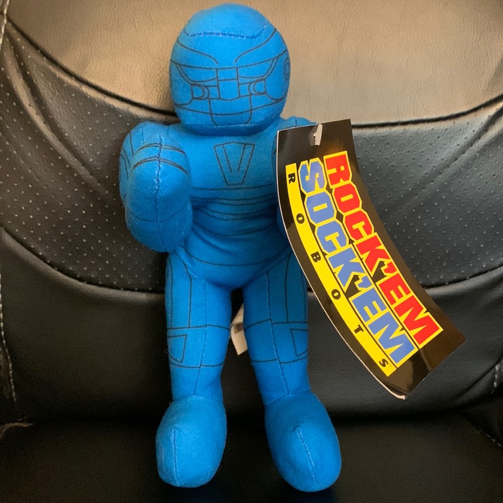 Mattel Rock ‘Em Sock ‘Em Robots Blue Robot Plush 9” NWT